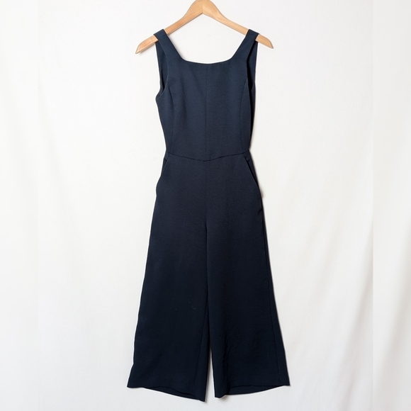 WILFRED Ecoulement Jumpsuit Wide Leg Square Neck Navy Blue 0 Aritzia - Picture 5 of 10